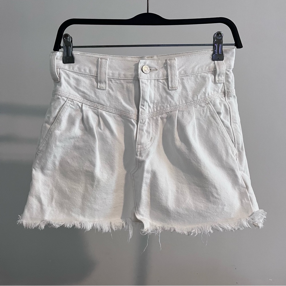 Free People | White Denim Skirt